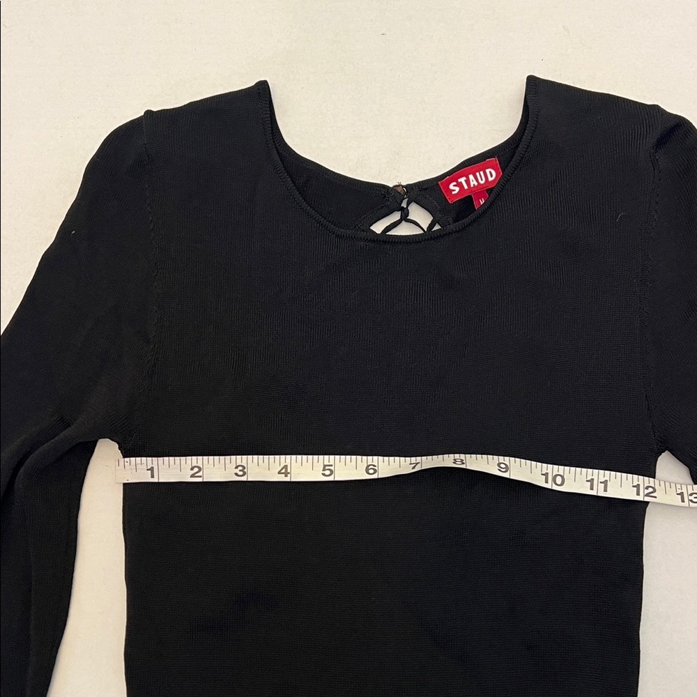 STAUD SUZEL BLACK KNIT LONG SLEEVE MAXI DRESS SMALL - Picture 9 of 14